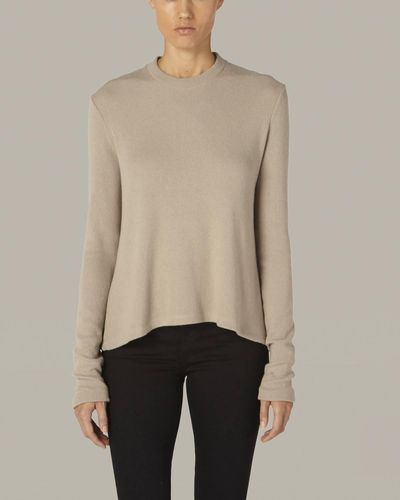 Enza Costa Sweater Knit L/s Crew - Natural
