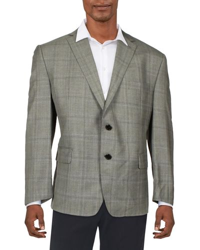 Lauren by Ralph Lauren Classic Fit Plaid Suit Jacket - Gray