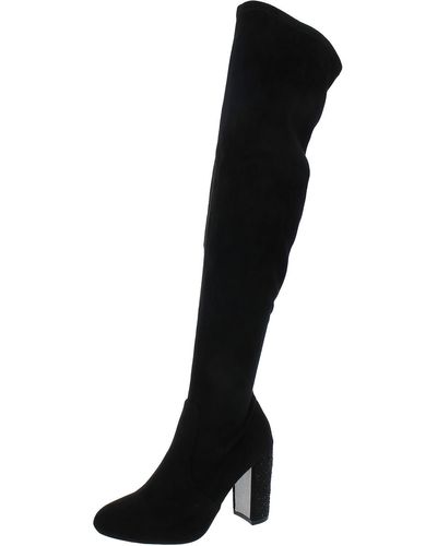 Badgley Mischka Joy Fux Leather Bl Knee-high Boots - Black