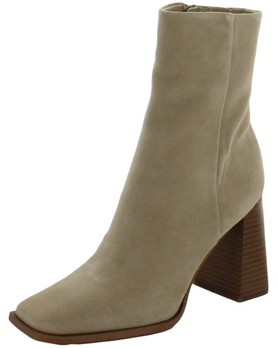 Sam Edelman Ivette Suede Square Toe Ankle Boots - Brown