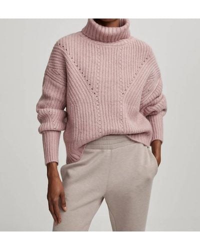 Varley Rogan Cropped Knit Sweater - Pink