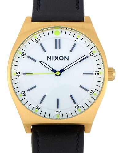 Nixon The Crew Leather 39mm Gold-tone Stainless Steel Watch A1188 2769 - Metallic