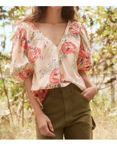 The Great The Bungalow Top In Echo Rose Print - Multicolor