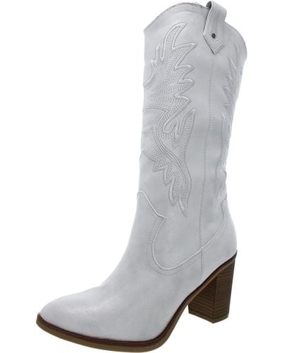 MIA Taley Faux Leather Embroidered Cowboy - Gray