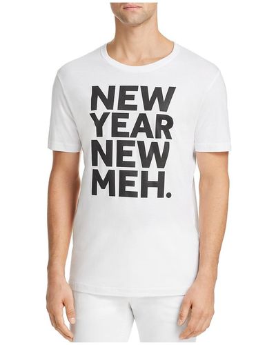 Noize New Year New Meh Graphic Short Sleeve T-shirt - White