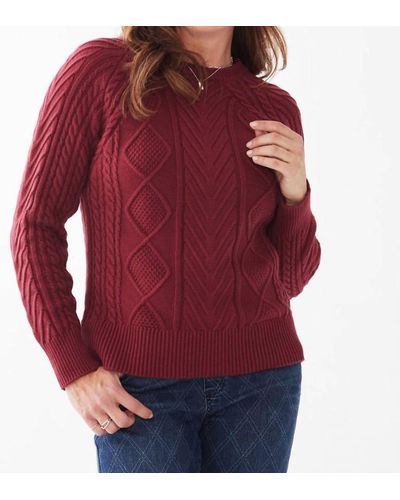 Fdj A Line Cable Knit Raglan Sweater - Red