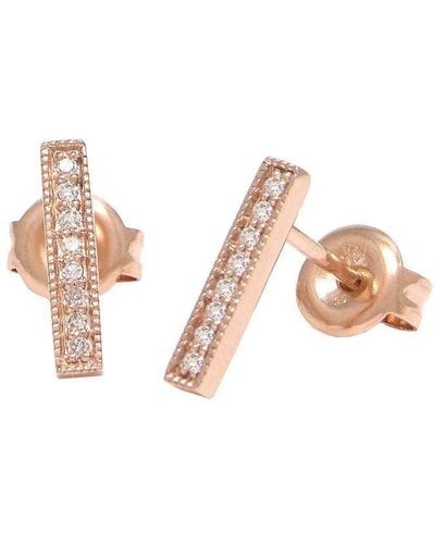Monary 1 Carat Triple Row Diamond Hoop Earrings - Pink