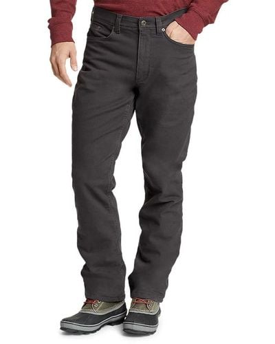 Eddie Bauer Fleece-lined Flex Mountain Jeans - Gray