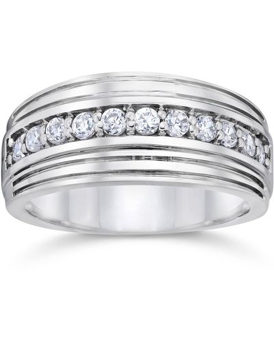 Pompeii3 1/2 Carat Diamond Wedding Ring - Metallic