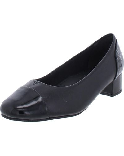 Trotters Daisy Leather Patent Loafer Heels - Black