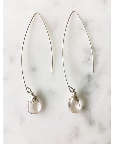 A Blonde and Her Bag Jill Long Wire Drop Earring - Natural