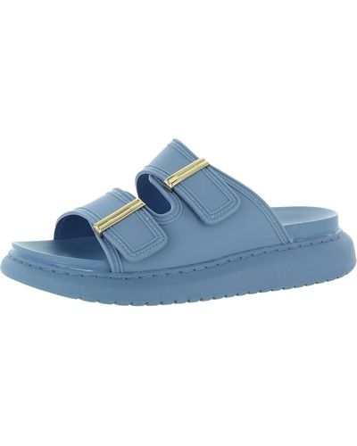Madden Girl Kingsley Strappy Slip On Slide Sandals - Blue