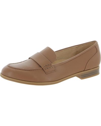 Naturalizer Milo Leather Slip On Loafers - Brown