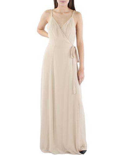 Wayf Angelina Wrap Slit Formal Dress - Natural