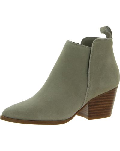 Dolce Vita Daylon Suede Slip On Ankle Boots - Green