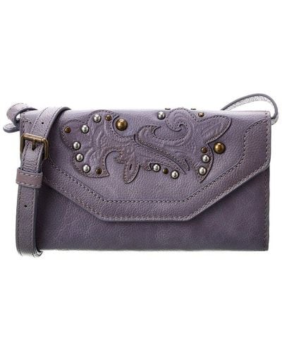Frye Montana Leather Wallet Crossbody - Purple