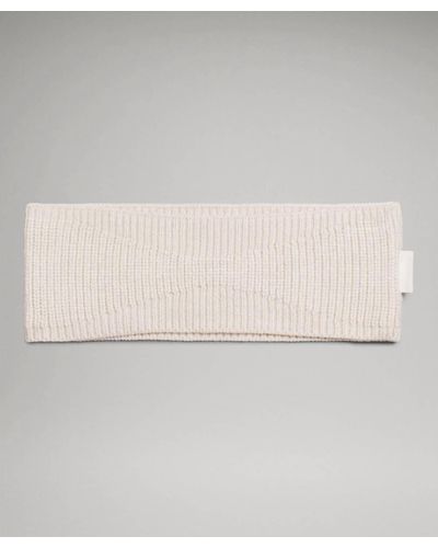 lululemon Ribbed Merino Wool-blend Knit Ear Warmer - Natural