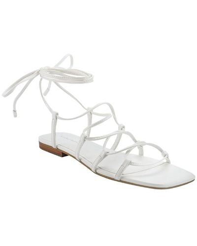 Marc Fisher Calivia Faux Leather Ankle Strap Gladiator Sandals - White