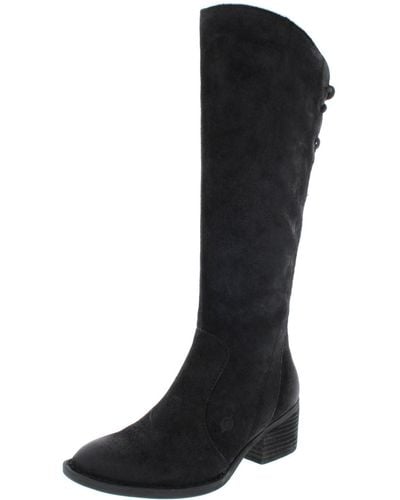 Born Felicia Distressed Stacked Heel Knee-high Boots - Black