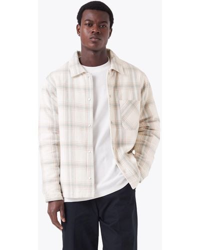 Zanerobe Hike Plaid Overshirt Vintage White/lt Blue