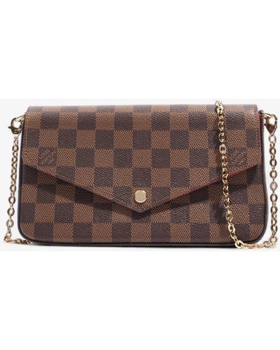 Louis Vuitton Pochette Felicie Damier Ebene Canvas Shoulder Bag - Brown