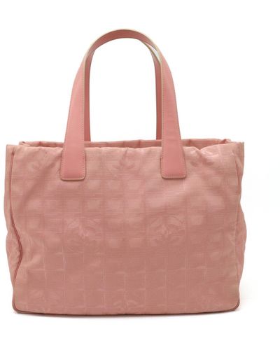 Chanel Travel Line Synthetic Tote Bag (pre-owned) - Pink
