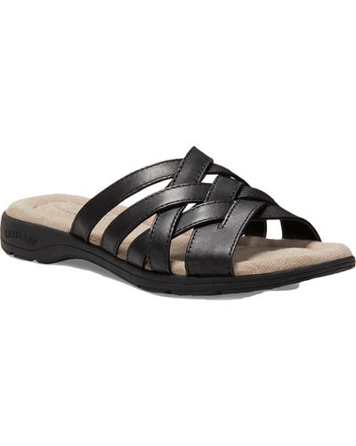 Eastland Hazel Leather Casual Slide Sandals - Black