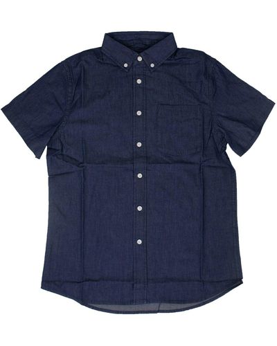 Saturdays NYC Denim Long Sleeve Shirt - Crosby - Blue