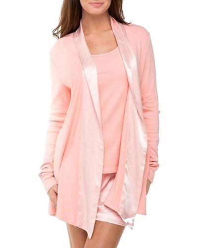 PJ Harlow Shelby Satin Trimmed Robe - Pink