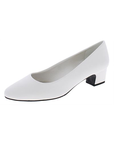 Easy Street Prim Faux Leather Slip On Pumps - White