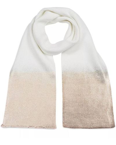 Jocelyn Ombre Metallic Knit Scarf In Ivory Gold - Natural