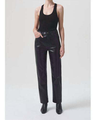 Agolde 90's Pinch Waist Leather Pant - Blue