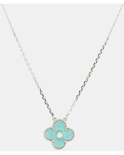 Van Cleef & Arpels Turquoise Magic Alhambra Pendant - 18K Yellow Gold Pendant  Necklace, Necklaces - VAC28068 | The RealReal