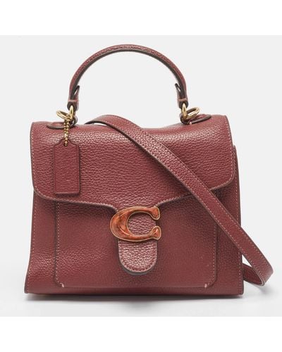 COACH Leather Tabby Top Handle Bag - Red