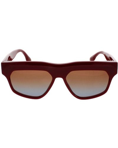 Victoria Beckham Vb603s 604 Rectangle Sunglasses - Red