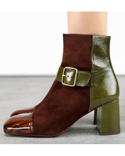 Chie Mihara Perico Buckled Boot In Brown/olive