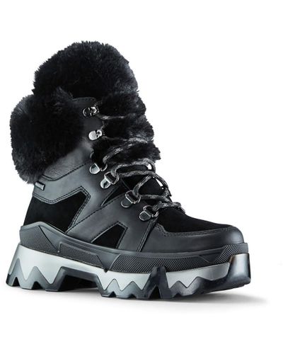 Cougar Shoes Warrior Leather Faux Fur Winter & Snow Boots - Black