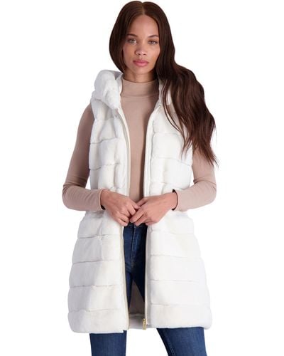 Via Spiga Water Resistant Plush Outerwear Vest - White