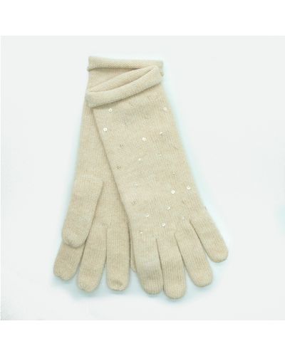 Portolano Gloves With Sequins - Natural