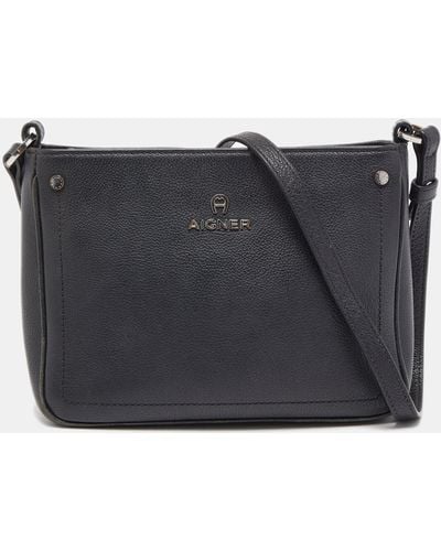 Aigner Leather Ava Crossbody Bag - Black