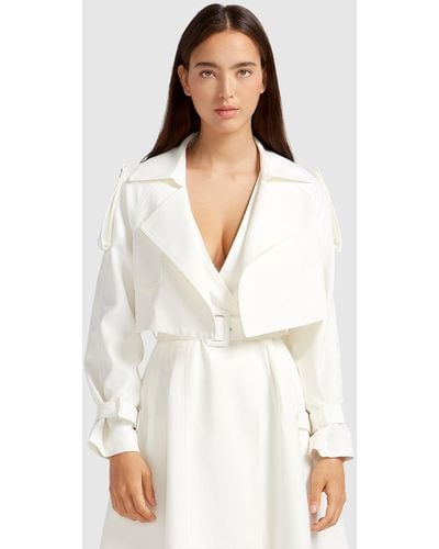 Belle & Bloom Manhattan Cropped Trench - White
