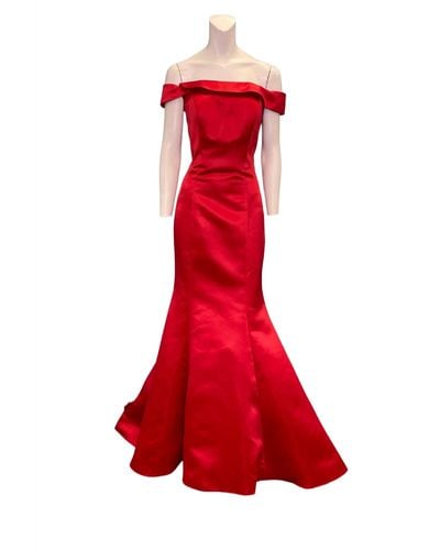 Dave & Johnny Classic Off The Shoulder Gown - Red