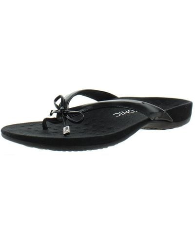 Vionic Bella Ii Bow Orthaheel Slide Sandals - Black