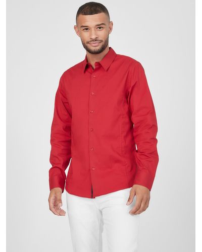 Guess Factory Damon Poplin Shirt - Red