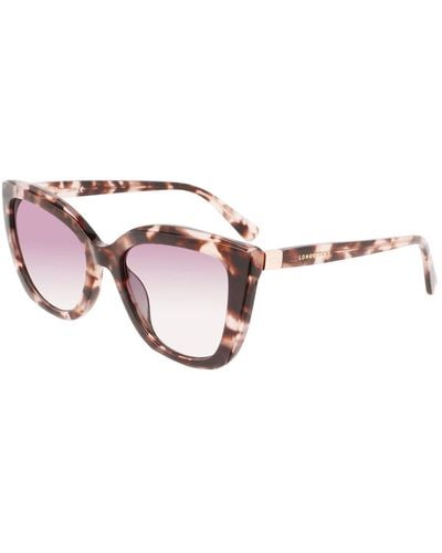 Longchamp 54mm Rose Havana Sunglasses - Black