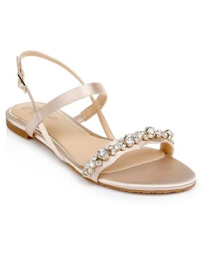 Badgley Mischka Osmond Glitter Embellish Ankle Strap - Natural