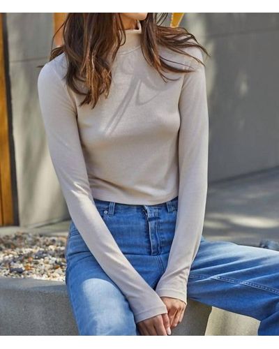 By Together Another Latte Ribbed Turtleneck Top - Gray