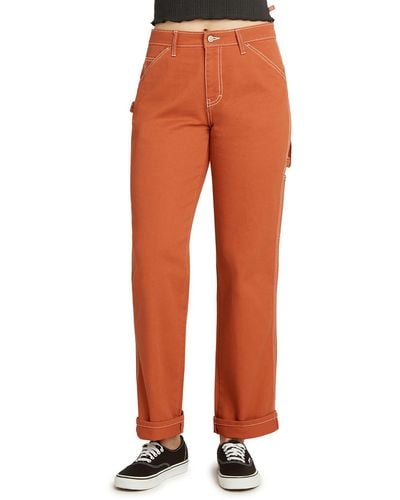 Dickies Juniors Denim Carpenter Straight Leg Jeans - Orange