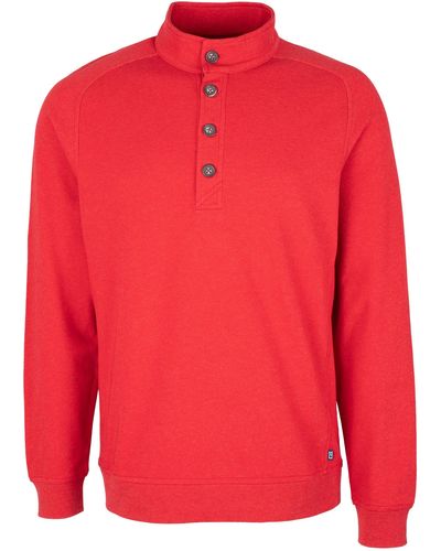 Cutter & Buck Saturday Cotton Blend Mock Pullover Sweatshirt - Red