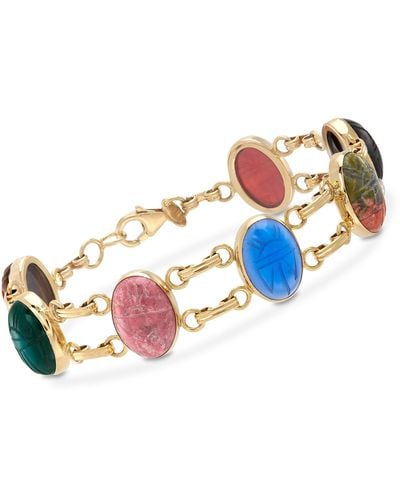 Ross-Simons Multi-gemstone Scarab Bracelet - Multicolor